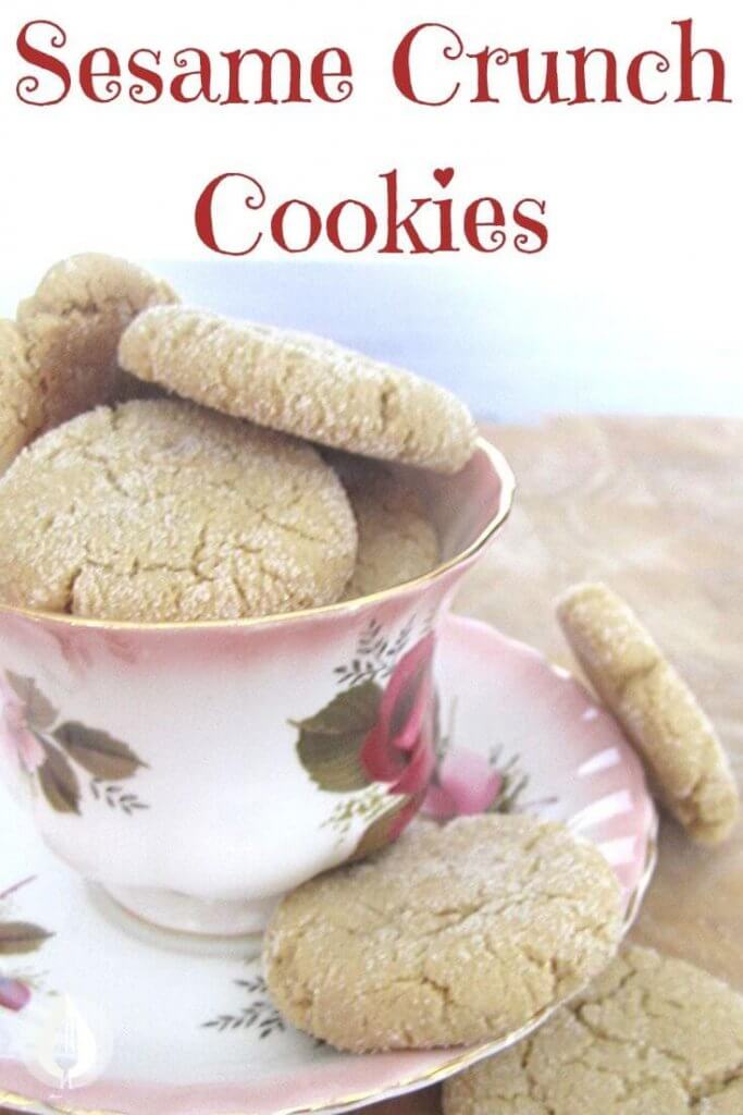 sesame cookies in a tea cup