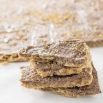 chocolate saltine toffee with gold sugar on top