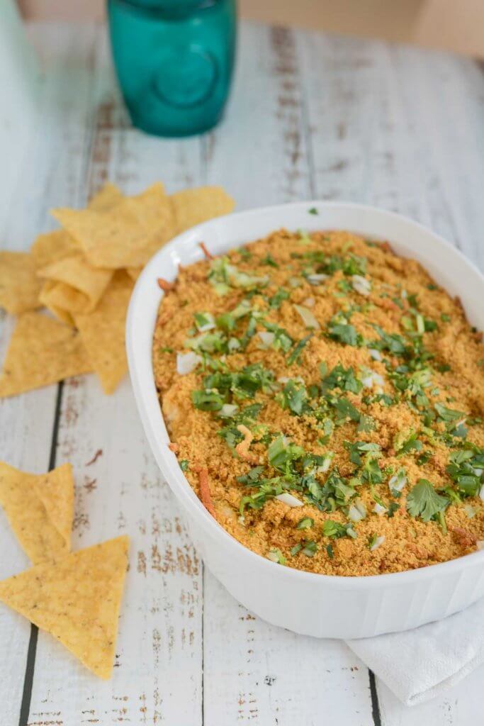 jalapeno popper dip served with tortilla chips