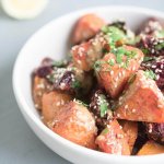 roasted beet and carrot salad with sesame seeds
