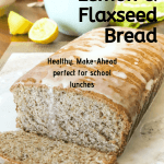 sliced flaxseed bread, text on picture