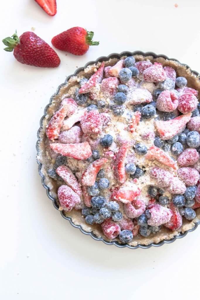 berry filling in a tart shell