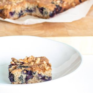 Blueberry Basil Coffeecake with walnuts | www.infinebalance.com