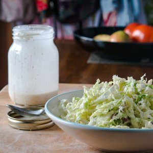 Savoy Cabbage Slaw with Champagne Mustard Vinaigrette | www.infinebalance.com