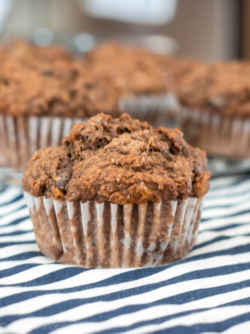Double Chocolate Whole Wheat Banana Muffins The In Fine Balance Food Blog