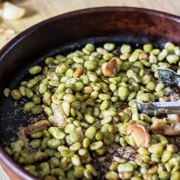 Oven Roasted Lima Beans with Garlic | www.infinebalance.com #vegan #recipe