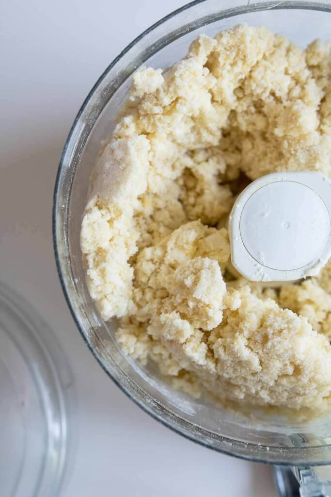 making cookie crumb bars in a food processor