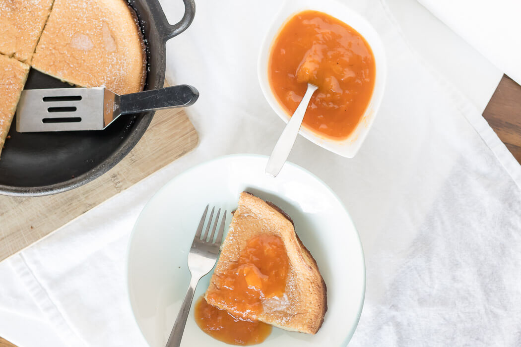Apricot Dutch Baby Pancake | www.infinebalance.com #recipe #breakfast