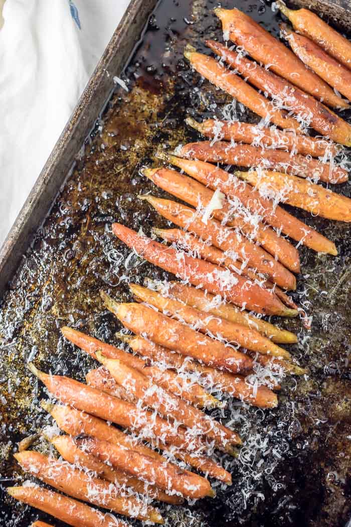 oven roasted carrots with parmesan