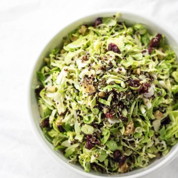 Shaved Shaved Brussels Sprout and Cranberry Salad | www.infinebalance.com