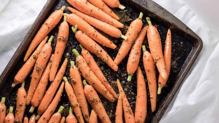 Oven Roasted Maple Glazed Carrots | Infinebalance.com vegan recipe