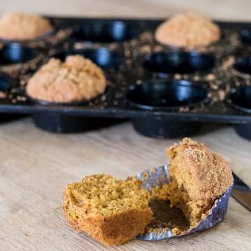 Sugar and Spice Pumpkin Butter Muffins | infinebalance #recipe