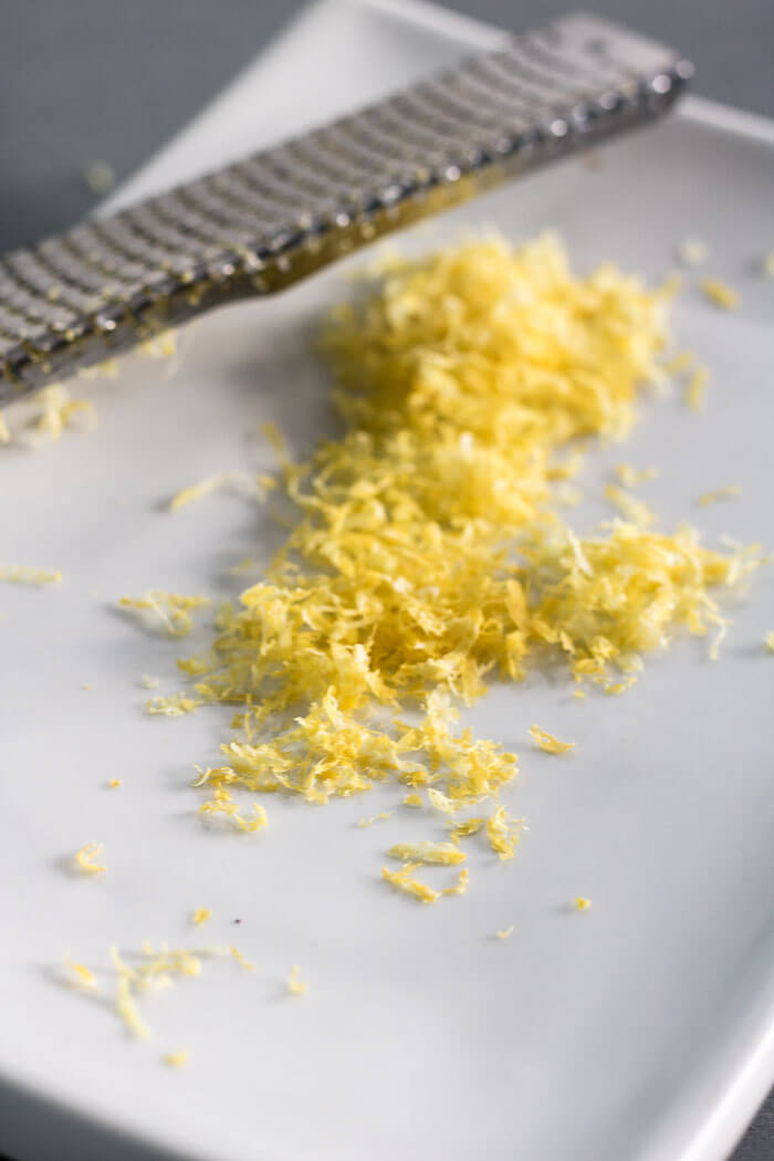 fresh grated lemon zest and zester