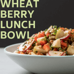 wheat berry lunch bowl with text on image