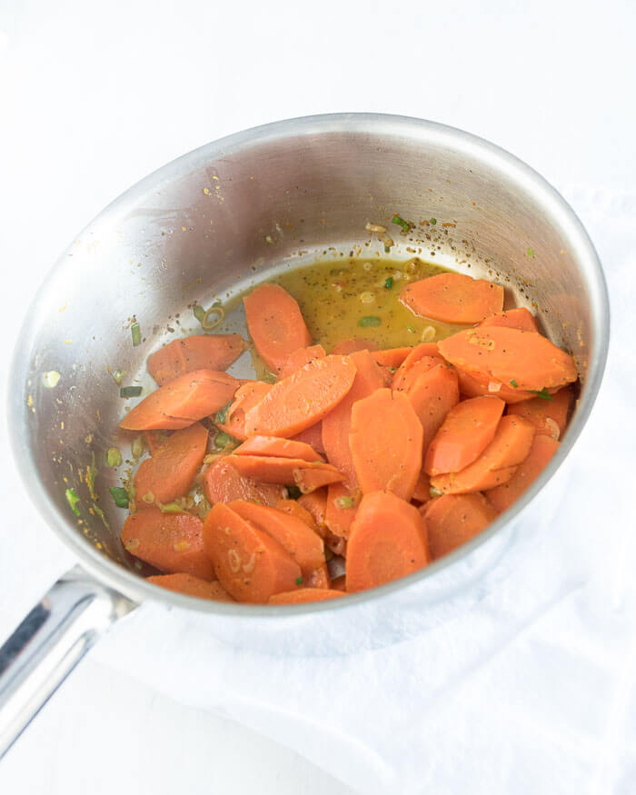 cooked carrots in a orange glaze