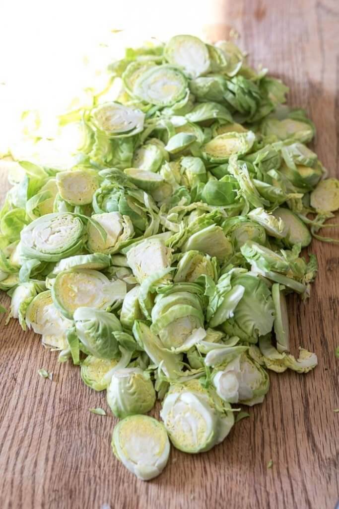 sliced brussel sprouts for oven roasting