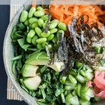 sushi salad with miso dressing