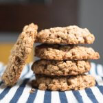 a stack of granola cookies