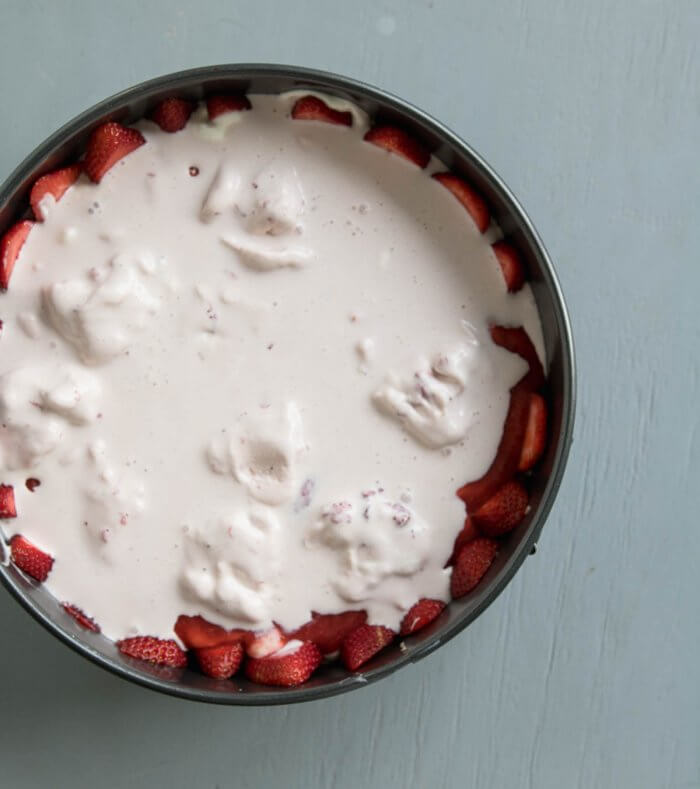 strawberry ice cream layer for ice cream cake