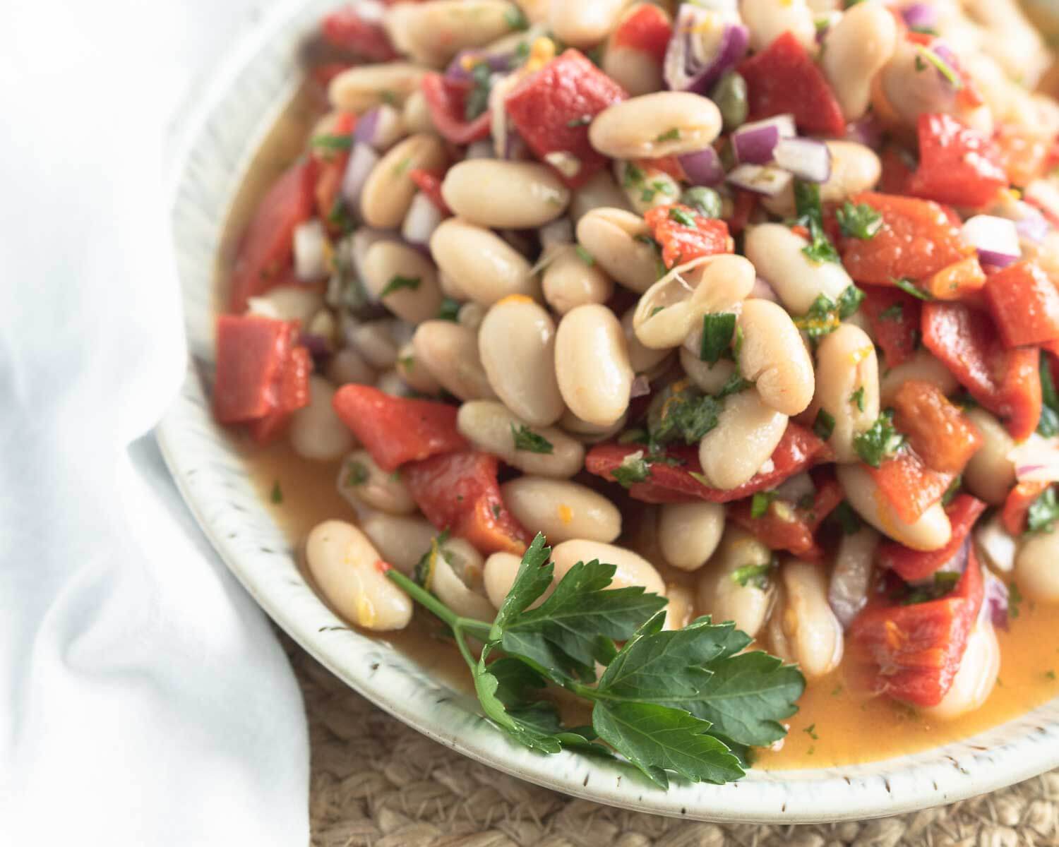 Roasted Red Pepper and White Bean Salad-image