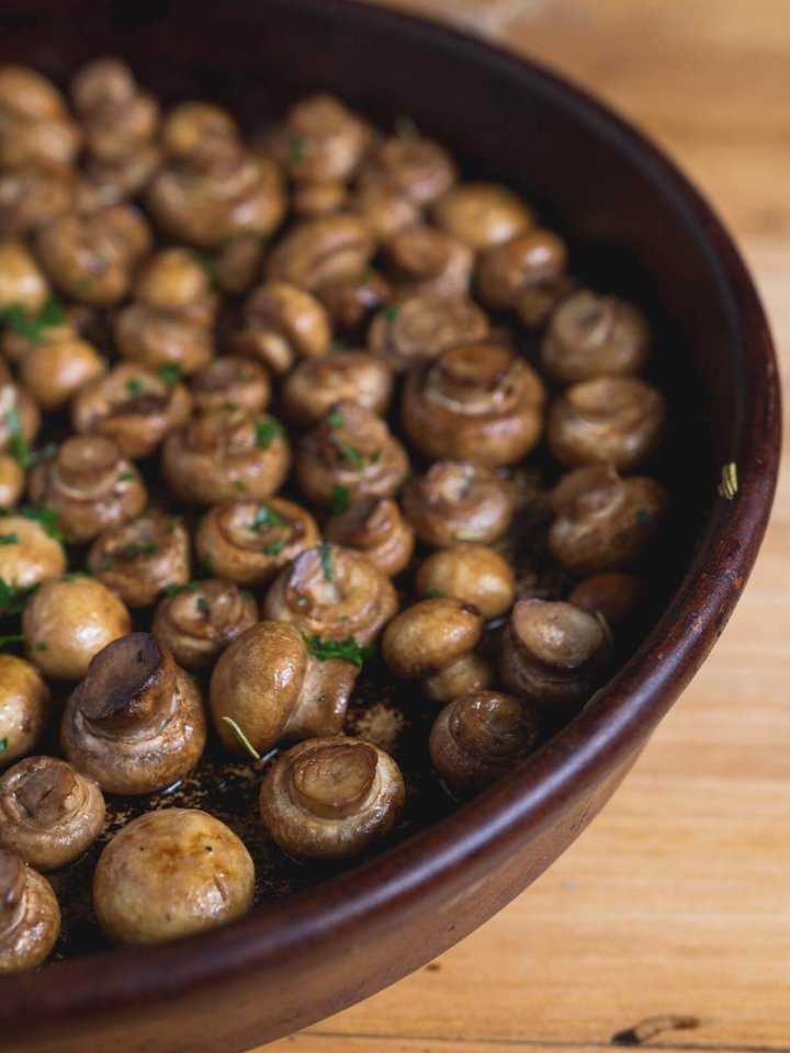 Oven Roasted Mushrooms with Garlic & Balsamic The In Fine Balance