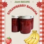 a retro style poster for strawberry banana jam
