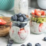 vanilla chia seed pudding with blueberries
