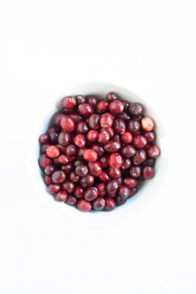 a bowl of cranberries 