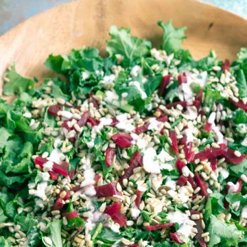 make ahead kale salad with beets and seeds