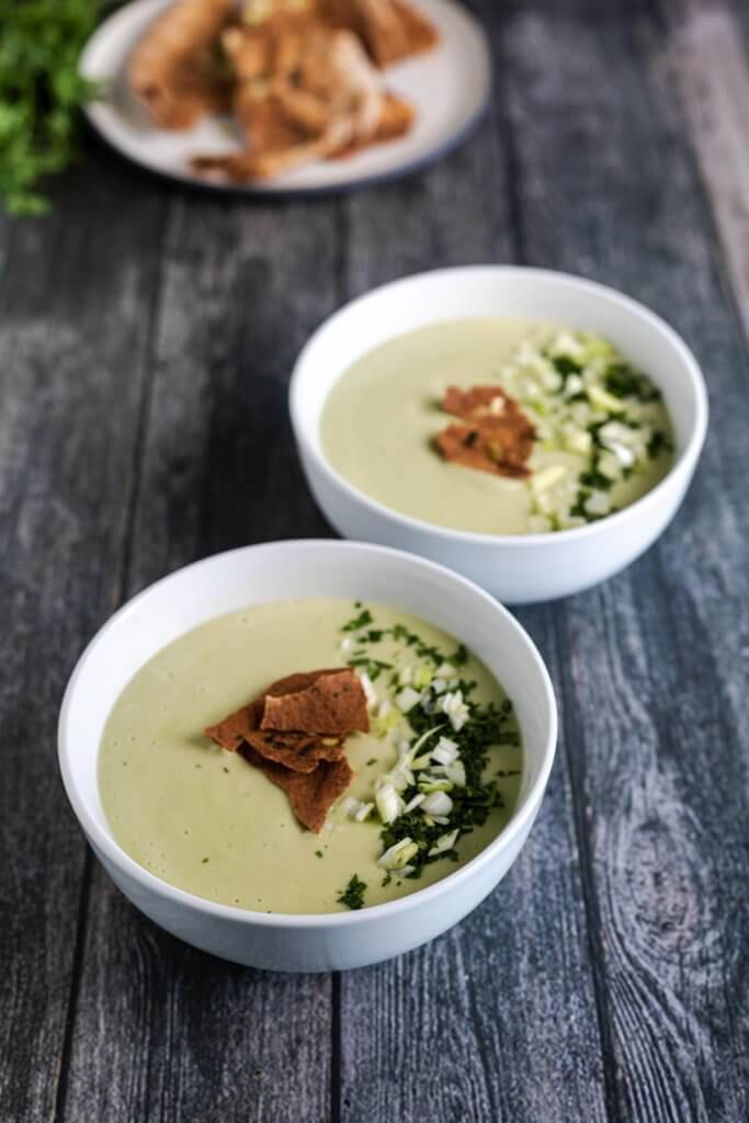 creamy celery soup made with simple and healthy ingredients