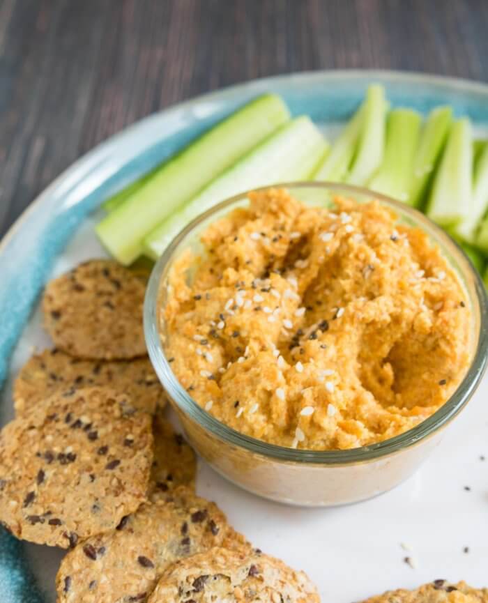 vegan carrot pate  with seseame seeds